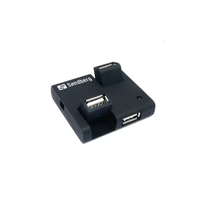 USB HUB 4 portos fekete, kihajtható csatlakozók, 1,2m kábel Sandberg - Már nem forgalmazott termék : 133-67 fotó