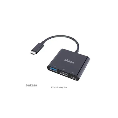 USB3.1C - HDMI, USB3.0A és USB3.1C töltő 2A - 15cm - Akasa AK-CBCA01-15BK : AK-CBCA01-15BK fotó