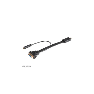 HDMI - VGA + 3,5mm audio jack 20cm Akasa : AK-CBHD18-20BK fotó