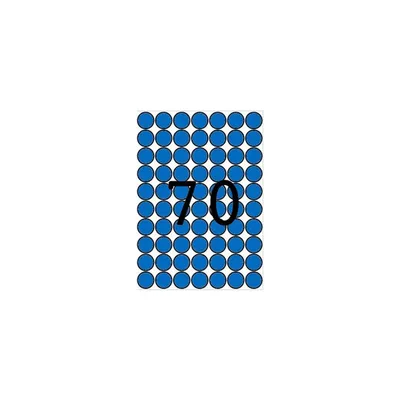 Etikett, 19 mm kör, színes, A5 hordozón, APLI, kék, 560 etikett/csomag : APLI-12104 fotó