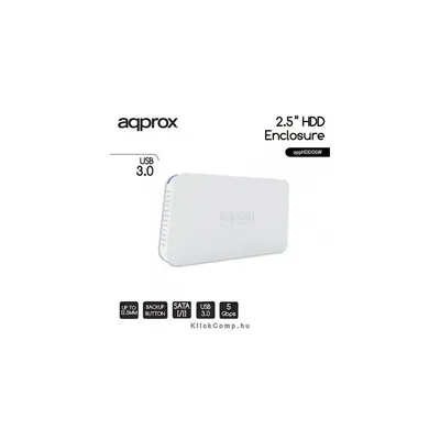 HDD ház 2,5" USB3.0 Sata külső merevlemez ház Fehér : APPHDD06W fotó