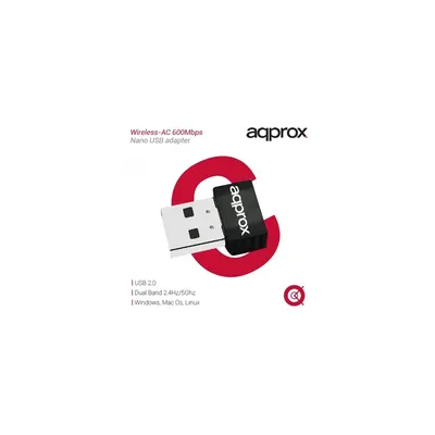 WiFi USB Adapter nano Dual-Band 600 Mbps Wireless N : APPUSB600NAV2 fotó