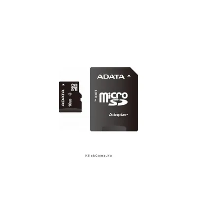 Memória-kártya 16GB SD micro SDHC Class 4 memória kártya adapterrel : AUSDH16GCL4-RA1 fotó