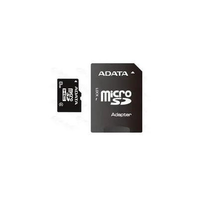Memória-kártya 8GB MicroSDHC + Adapter CLASS4 : AUSDH8GCL4-RA1 fotó