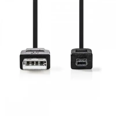 USB kábel USB 2.0 USB A dugó - Hirose Mini 4 tűs dugasz 2m Fekete : CCGP60200BK20 fotó