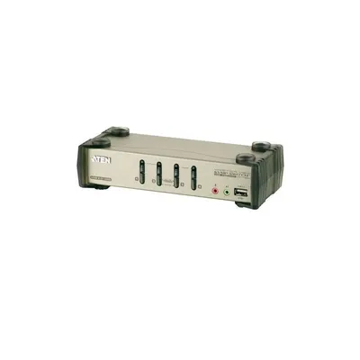 KVM switch 4PC USB + kábelkészlet + audio : CS1734B fotó