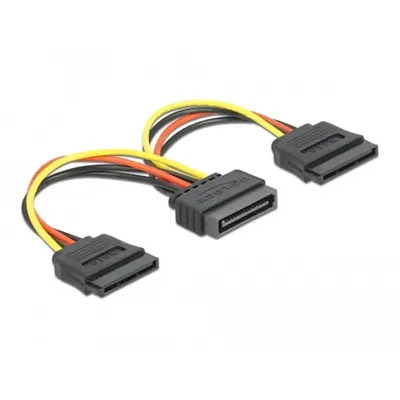 kábel SATA (15 tűs) -2db SATA HDD (egyenes) hálózati kábel 15cm DELOCK : DELOCK-60105 fotó
