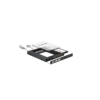 Beépítő Keret 5.25" -> 1 x 2.5" SATA HDD-hez vékony kialakítású legfeljebb 12,5 mm : DELOCK-61993 fotó