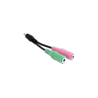 Hang sztereó jack apa 3.5 mm > 2 x Stereo jack anya adapter, 3.5 mm : DELOCK-65344 fotó