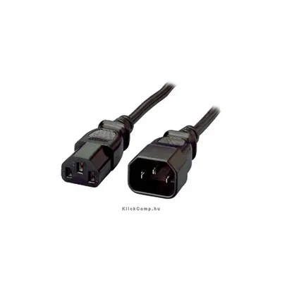 PC tápkábel hosszabbító, 1,8m, fekete, C13/F-C14/M Delock : EQUIP-112100 fotó