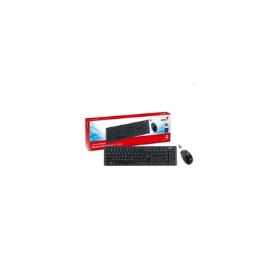 Vezetéknélküli rádiós Billentyűzet egér Multimédiás KIT USB Fekete cseppálló Genius Slimstar 8000ME Wireless : GENIUS-31340045113 fotó