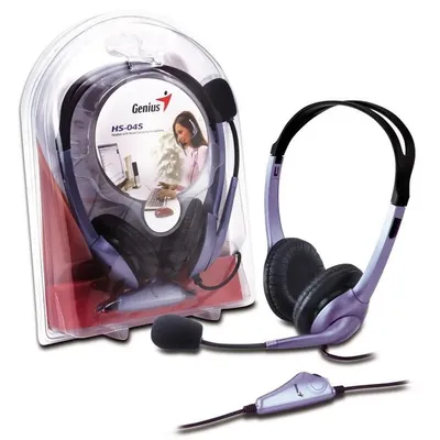 Fejhallgató 3,5mm Jack Genius HS-04S fekete headset : GENIUS-31710156101 fotó