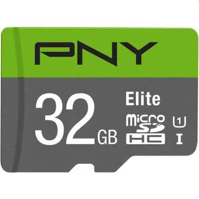 32GB Memória-kártya microSDXC Elite Class10 UHS-I +adapterrel PNY : P-SDU32GU185GW-GE fotó