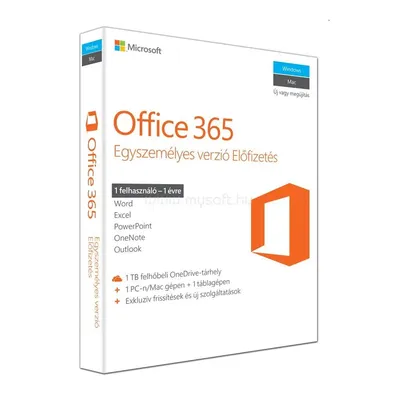 Microsoft Office 365 Personal HUN 1 Felhasználó 1 év dobozos irodai programcsomag szoftver : QQ2-00527 fotó