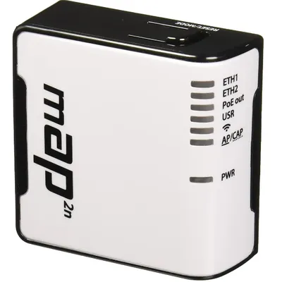 WiFi router MikroTik mAP 64MB RAM, 2xLAN, 2,4GHz integrált antennás : RBMAP2ND fotó