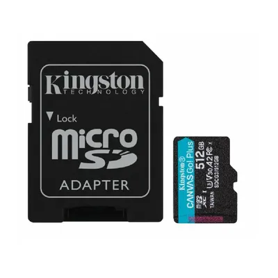 Memória-kártya 512GB SD micro adapterrel SDXC Class 10 UHS-I U3 Kingston Canvas Go! Plus SDCG3/512GB : SDCG3_512GB fotó