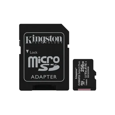 256GB Memória-kártya SD micro Kingston Canvas Select Plus adapterrel : SDCS2_256GB fotó