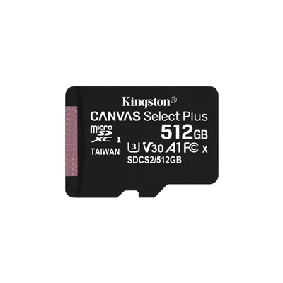 Memória-kártya 512GB microSDXC Class10 Kingston Canvas Select Plus : SDCS2_512GBSP fotó