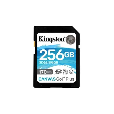 Memória-kártya 256GB SD SDXC Class 10 UHS-I U3 Kingston Canvas Go Plus SDG3/256GB : SDG3_256GB fotó