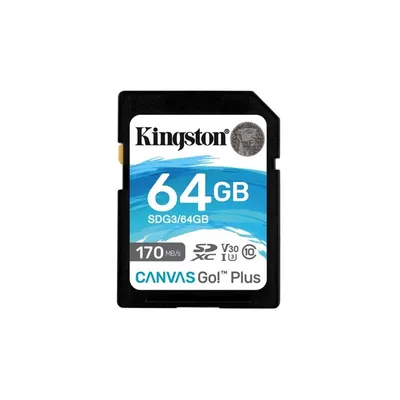 Memória-kártya 64GB SD (SDXC Class 10 UHS-I U3) Kingston Canvas Go Plus SDG3/64GB : SDG3_64GB fotó