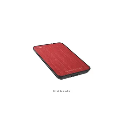 Külső HDD Ház 2.5" QuickStore Portable vörös; max 9,5mm 2,5" Sata HDD USB csatl.; szálcsiszolt felső r. : SHARK-4044951009930 fotó