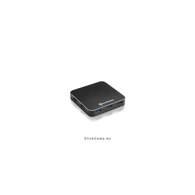 USB Hub 7port USB3.0 Power Adapter Aluminium Slim Hub Fekete : SHARK-4044951017683 fotó