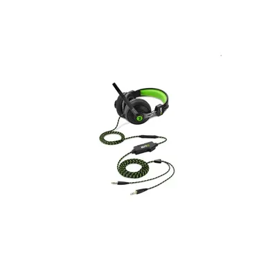 Fejhallgató Sharkoon Rush ER2 fekete-zöld mikrofon hangerőszabályzó  nagy-párnás : SHARK-4044951018253 fotó