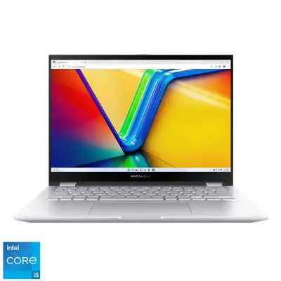 Asus VivoBook laptop 14" WUXGA i5-1335U 16GB 512GB IrisXe W11 ezüst Asus VivoBook S14 Flip : TP3402VA-LZ109W fotó