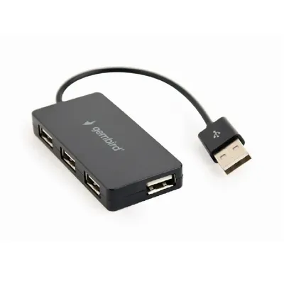 4 portos USB HUB USB 2.0 fekete gembird : UHB-U2P4-04 fotó