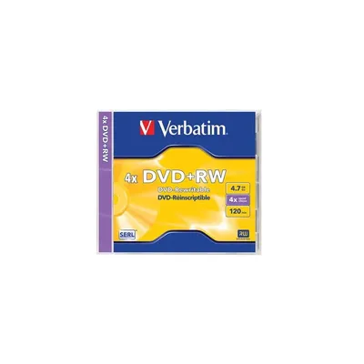 DVD+RW lemez, újraírható, 4,7GB, 4x, normál tok, VERBATIM : VERBATIM-43229 fotó