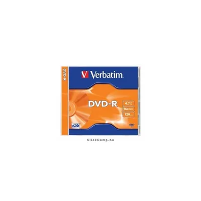 DVD-R lemez, AZO, 4,7GB, 16x, normál tok, VERBATIM : VERBATIM-43519 fotó