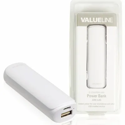 Valueline powerbank, 2200 mAh, 5 V - 1 A, fehér - Már nem forgalmazott termék : VL2200PB001WH fotó