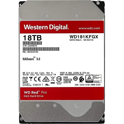 18TB 3,5" HDD SATA3 7200rpm 512MB WD Red Pro : WD181KFGX fotó