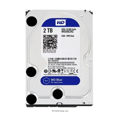 2TB 3,5" HDD SATA3 64MB Western Digital Blue : WD20EZRZ fotó
