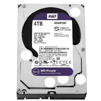 4TB 3,5" HDD SATA3 Western Digital Purple HDD 64MB 5400RPM : WD40PURZ fotó