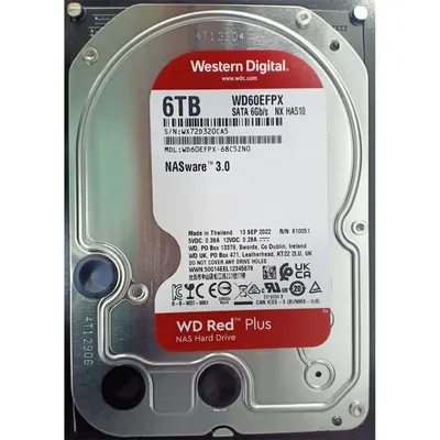 6TB 3,5" HDD SATA3 Western Digital Caviar Red Plus : WD60EFPX fotó