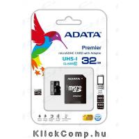 Memória-kártya 32GB MicroSDHC + Adapter UHS-I CLASS10 : AUSDH32GUICL10-RA1