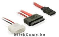 SATA kábel Micro SATA anya + 2 tűs hálózati SATA átalakító kábel Deloc : DELOCK-84384