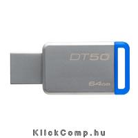 64GB PenDrive USB3.0 Ezüst-Kék Kingston DT50/64GB Flash Drive : DT50_64GB