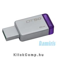 8GB PenDrive USB3.0 Ezüst-Lila Kingston DT50/8GB Flash Drive : DT50_8GB