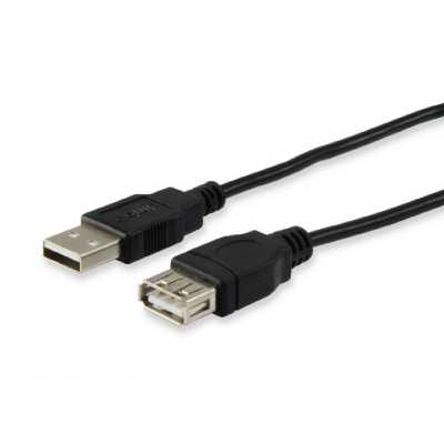 USB hosszabbító-kábel 1.8m USB2.0 A-A apa/anya, duplán árnyékolt : EQUIP-128850