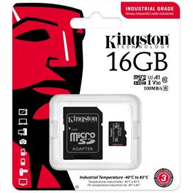 Memória-kártya 16GB SD micro + olvasó (SDHC Class 10 A1) Kingston Indu : SDCIT2_16GB