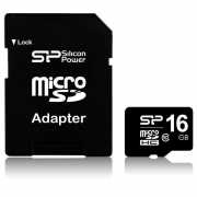 16GB SD MicroSD kártya Class10 + adapter Silicon Power : SP016GBSTH010V10SP