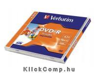 DVD-R lemez, nyomtatható, matt, ID, 4,7GB, 16x, normál tok, VERBATIM : VERBATIM-43521