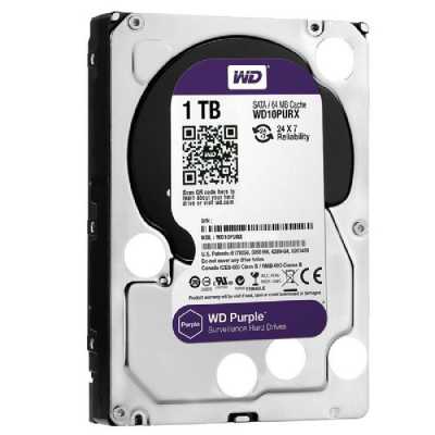 1TB 3,5 HDD SATA3 Western Digital Purple HDD 64MB 5400RPM : WD10PURZ