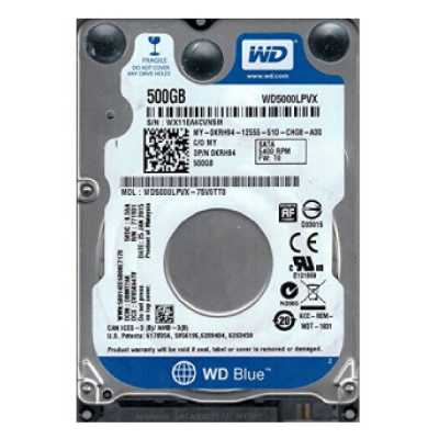 500GB 2,5 HDD 5400rpm 16MB Western Digital Scorpio Blue : WD5000LPCX
