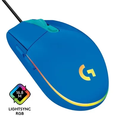 Gamer egér USB Logitech G203 Lightsync kék : 910-005798 fotó
