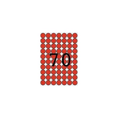 Etikett, 19 mm kör, színes, A5 hordozón, APLI, piros, 560 etikett/csomag : APLI-12105 fotó