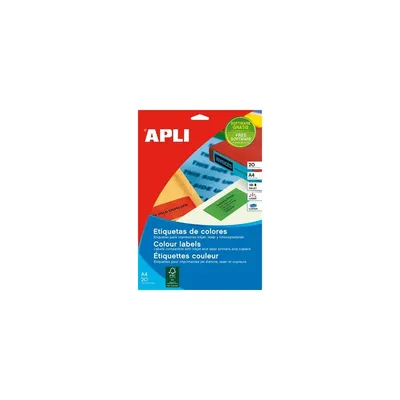 Etikett, 105x148 mm, színes, APLI, piros, 80 etikett/csomag : APLI-12993 fotó