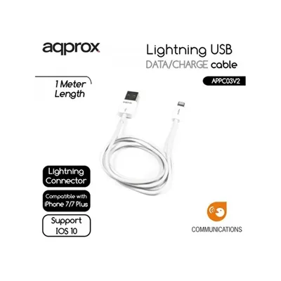 Kábel -  USB to Lightning (Apple, iPhone, iPad) APPROX : APPC03V2 fotó